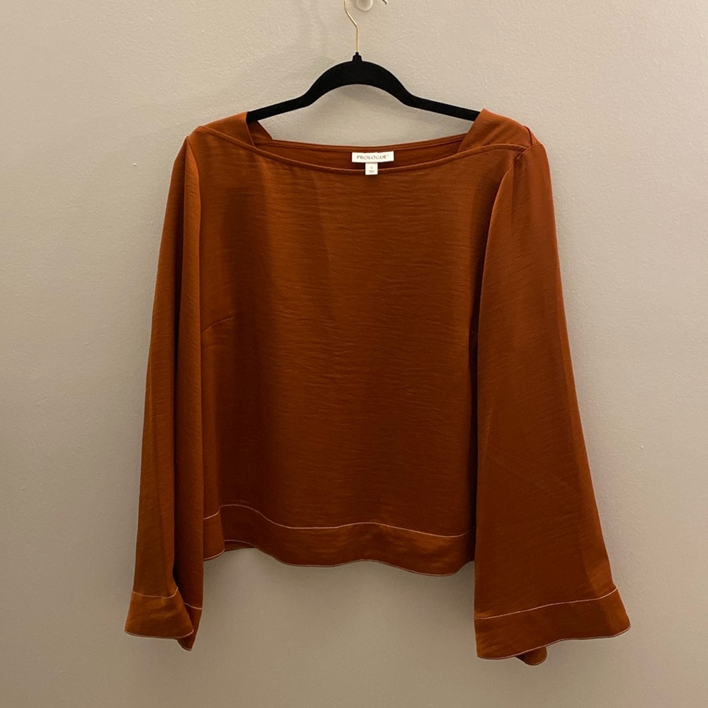 Silky Burnt Orange Dressy Shirt